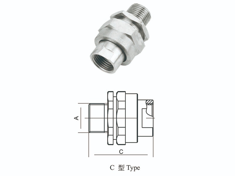 Water dust-proof cable-clamping connector C Type